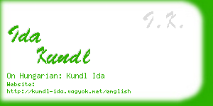 ida kundl business card